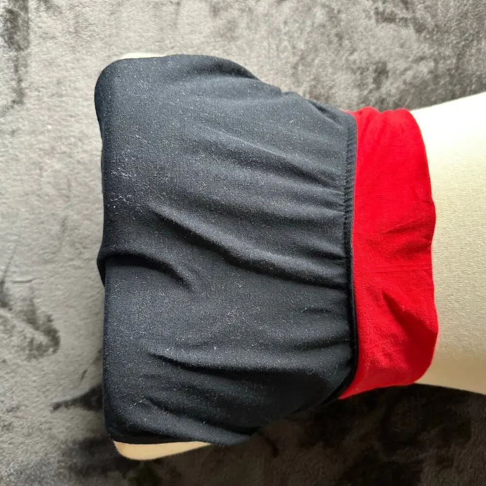 Vintage 80s/90s Bikini bottom Swimwear Red black cotton Women’s Size Med